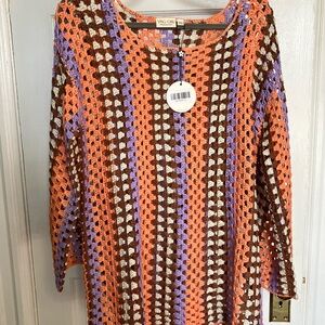 VRG GRL Myra Crochet Mini Dress, size XL, color: apricot
